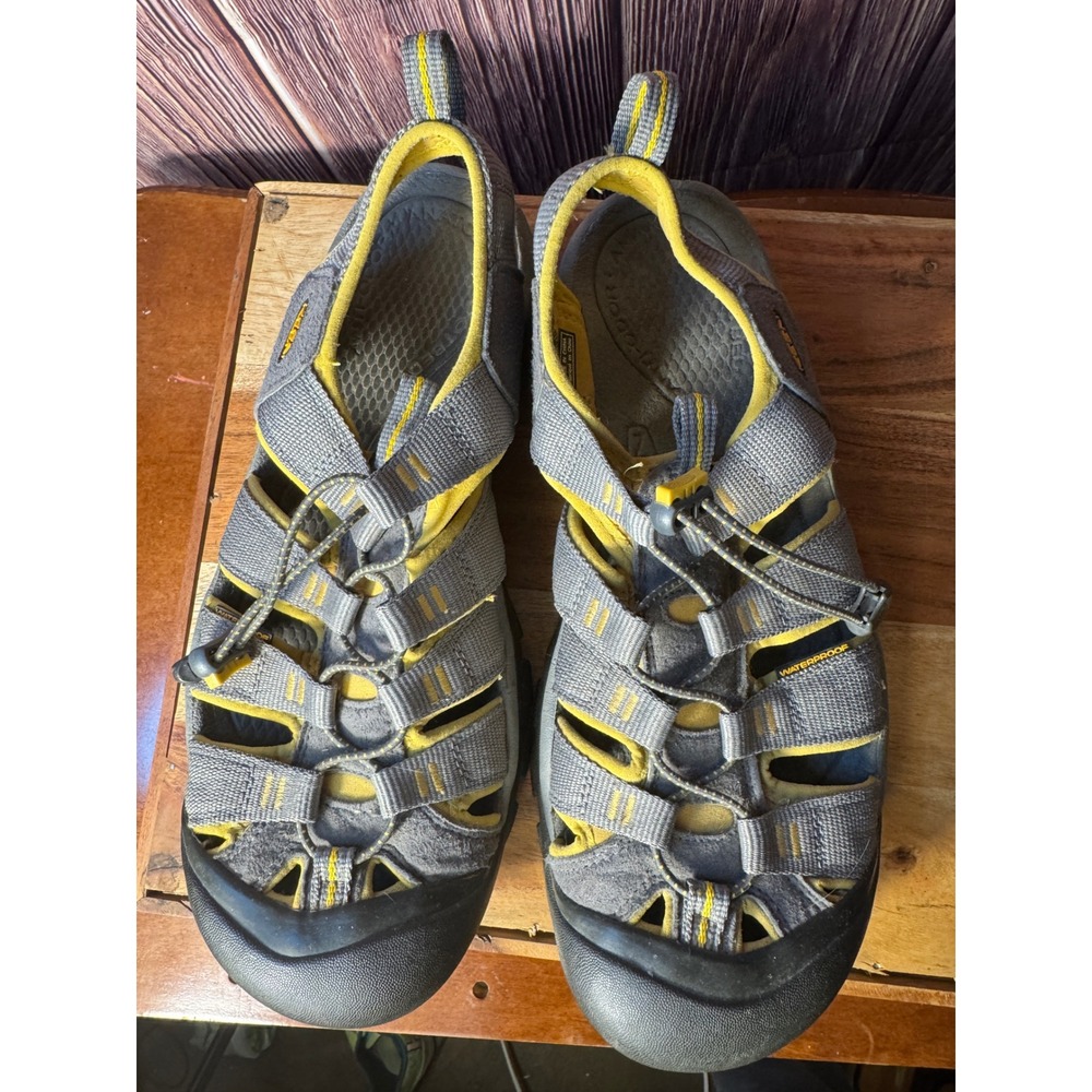 KEEN Newport H2 Sandals Mens 11 Gray Yellow Waterproof Hiking Sport Shoe - Picture 3 of 7